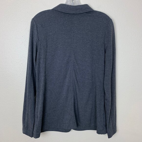 LOLE Womens L Knit Blazer Jacket 3 Button Gray Pockets Cozy Work Office Stretch - Picture 3 of 14